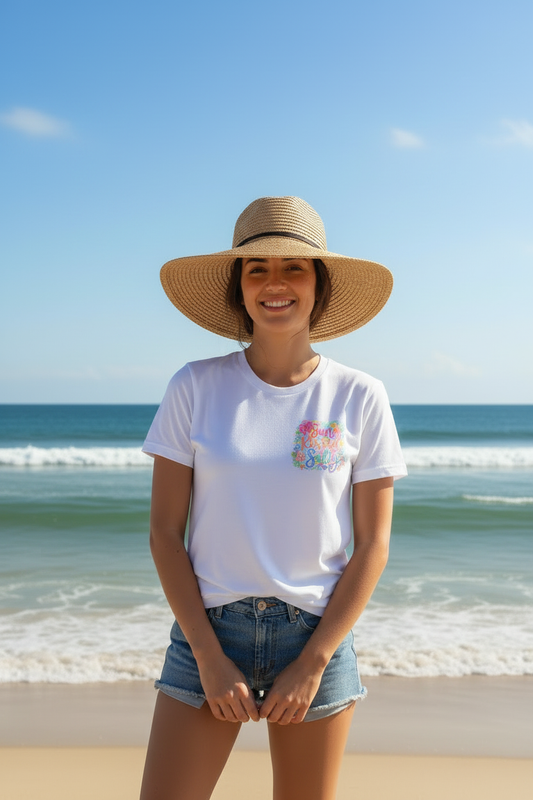 Sun Kissed & Salty - Front with Straw Hat