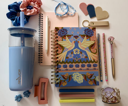 The Blue Blush Box – back to school gift set flat lay
